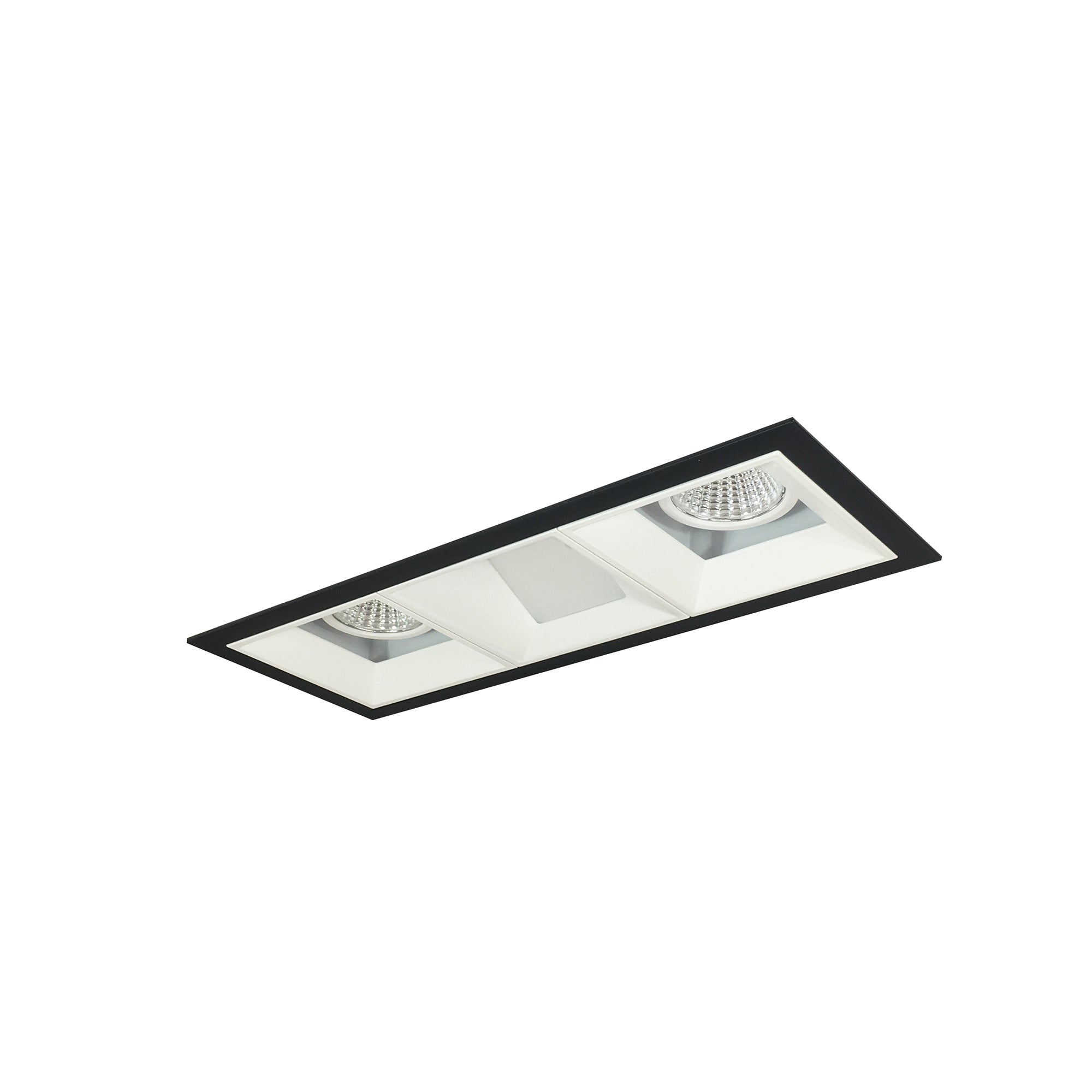 Nora Lighting NMIOT-13-B-FFW-40X-10-MPW - Recessed - Iolite MLS 3-Head Trim Kit, Black Flange, 4000K, 1000lm, MPW Fixed Downlt./Wall Wash Trims