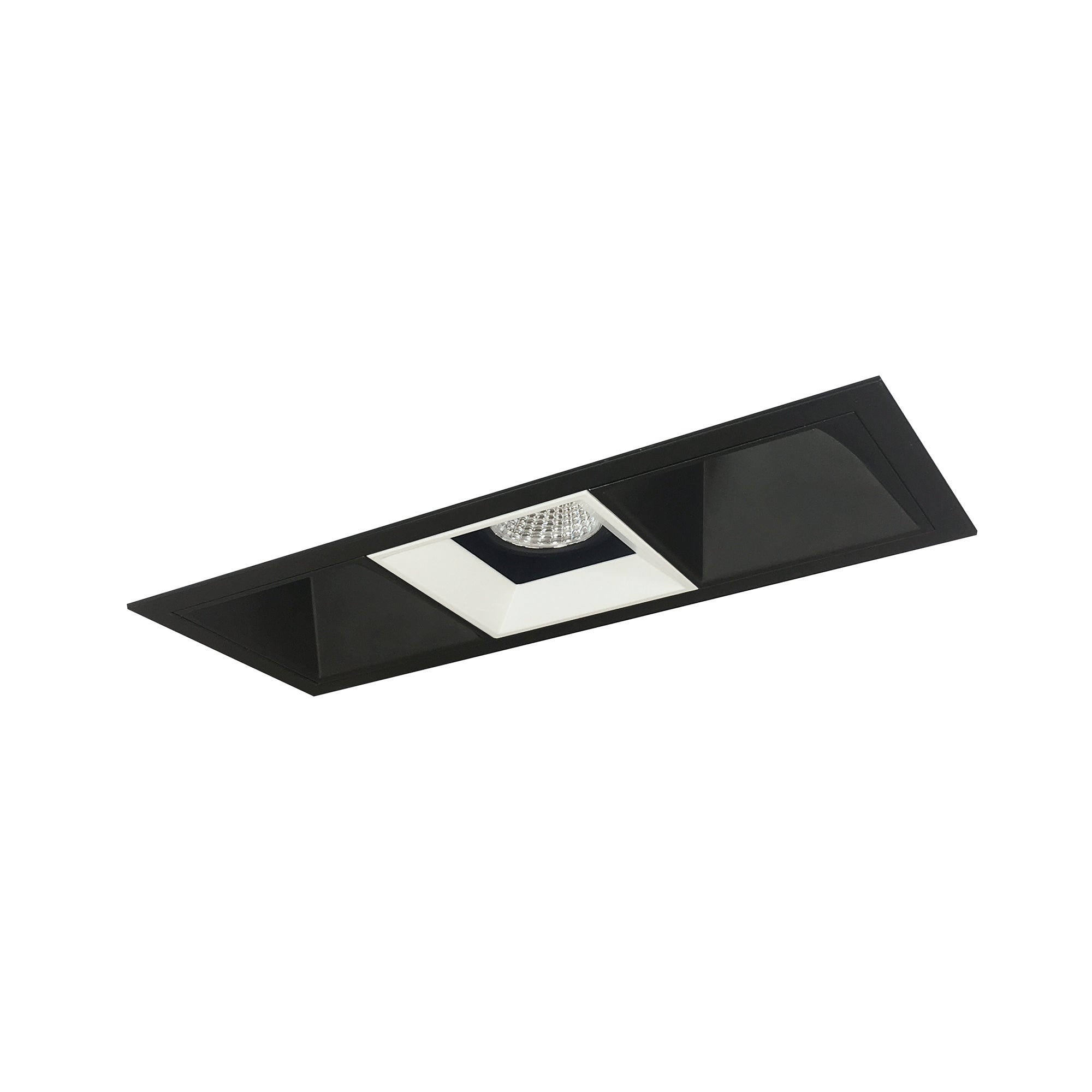 Nora Lighting NMIOT-13-B-FWW-27X-10-BMPW - Recessed - Iolite MLS 3-Head Trim Kit, Black Flange, 2700K, 1000lm, Black/MPW Fixed Downlt./Wall Wash Trims