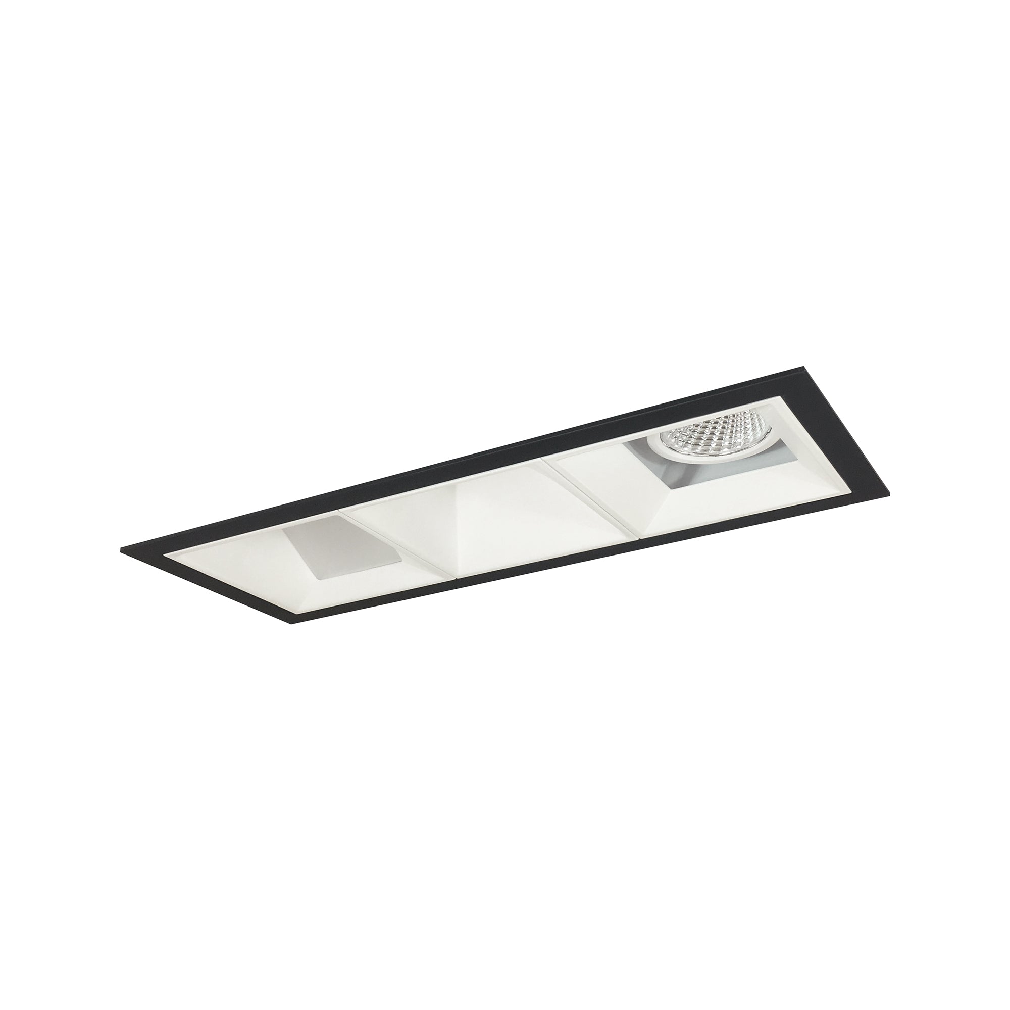 Nora Lighting NMIOT-13-B-FWW-27X-10-MPW - Recessed - Iolite MLS 3-Head Trim Kit, Black Flange, 2700K, 1000lm, MPW Fixed Downlt./Wall Wash Trims
