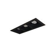 Nora Lighting NMIOT-13-B-GGG-27X-10-B - Recessed - Iolite MLS 3-Head Trim Set, Black Flange, 2700K, 1000lm, Black Adj. Gimbal Trims