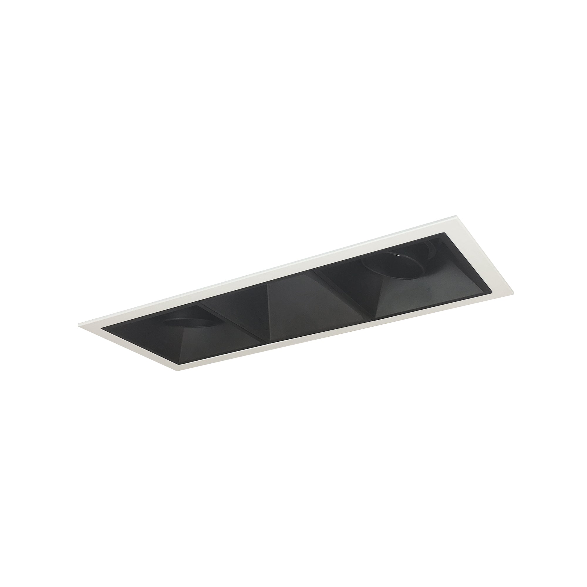 Nora Lighting NMIOT-13-MPW-AAW-35X-10-B - Recessed - Iolite MLS 3-Head Trim Kit, MPW Flange, 3500K, 1000lm, Black Adj. Snoot/Wall Wash Trims