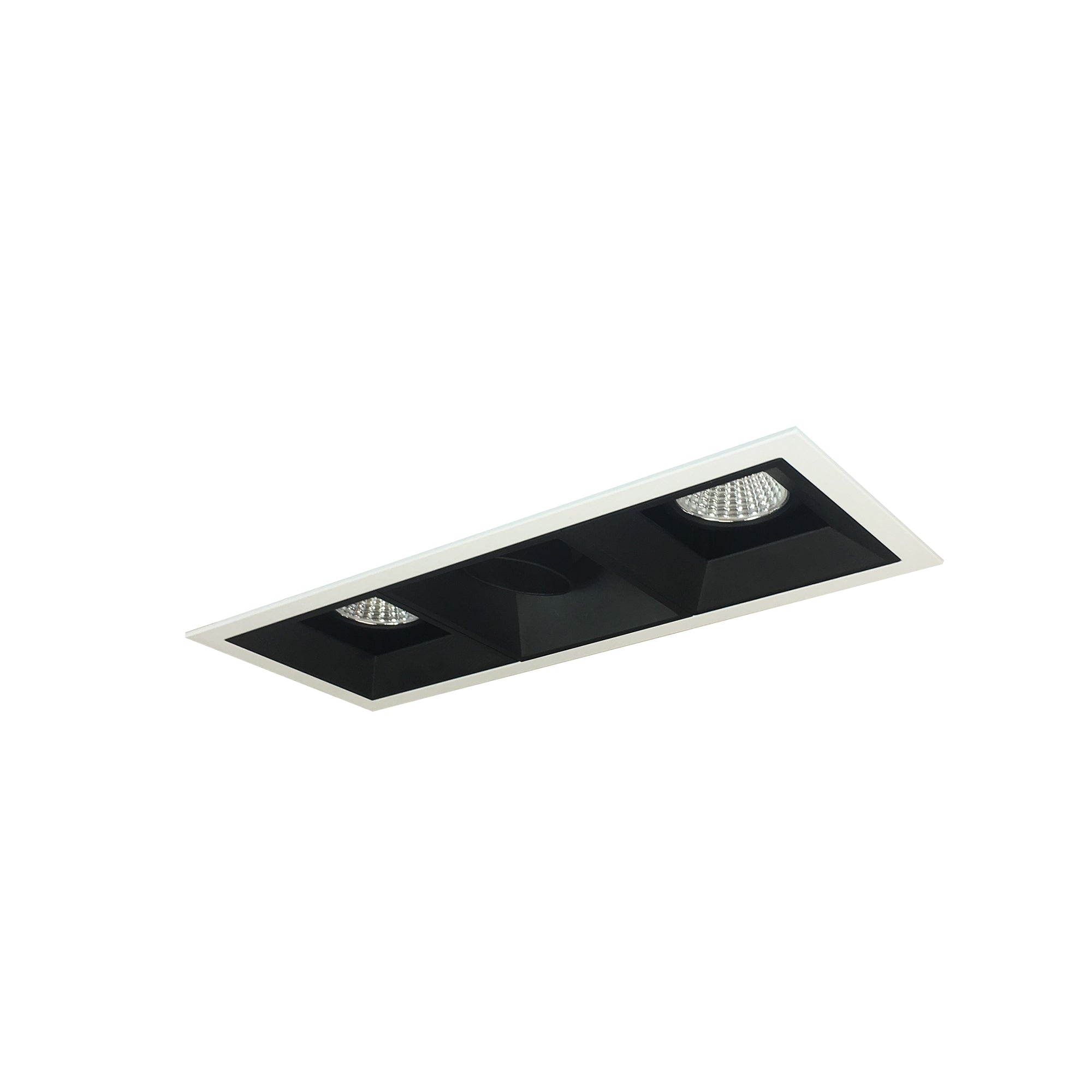 Nora Lighting NMIOT-13-MPW-AFF-CDX-10-B - Recessed - Iolite MLS 3-Head Trim Kit, MPW Flange, Comfort Dim, 800lm, Black Adj. Snoot/Fixed Downlt. Trims