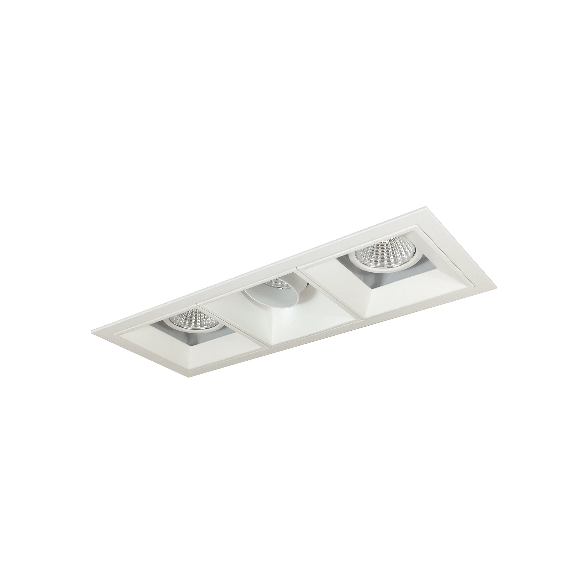 Nora Lighting NMIOT-13-MPW-AFF-CDX-10-MPW - Recessed - Iolite MLS 3-Head Trim Kit, MPW Flange, Comfort Dim, 800lm, MPW Adj. Snoot/Fixed Downlt. Trims