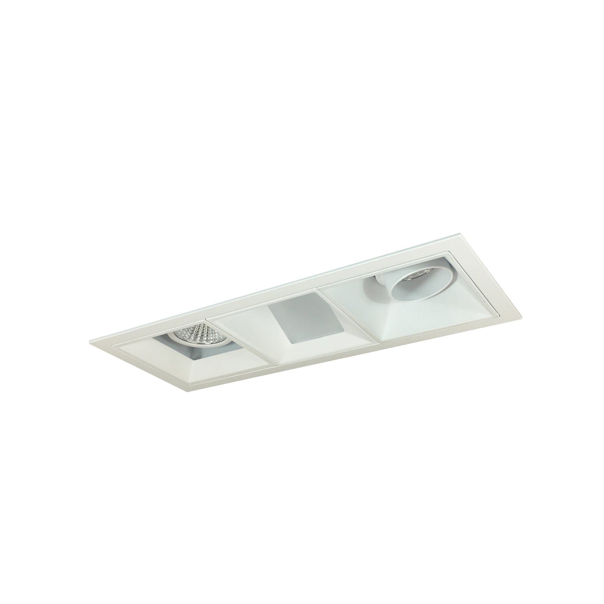 Nora Lighting NMIOT-13-MPW-AFW-35X-10-MPW - Recessed - Iolite MLS 3-Head Trim Kit, MPW Flange, 3500K, 1000lm, MPW Adj. Snoot/Fixed Downlt./Wall Wash Trims