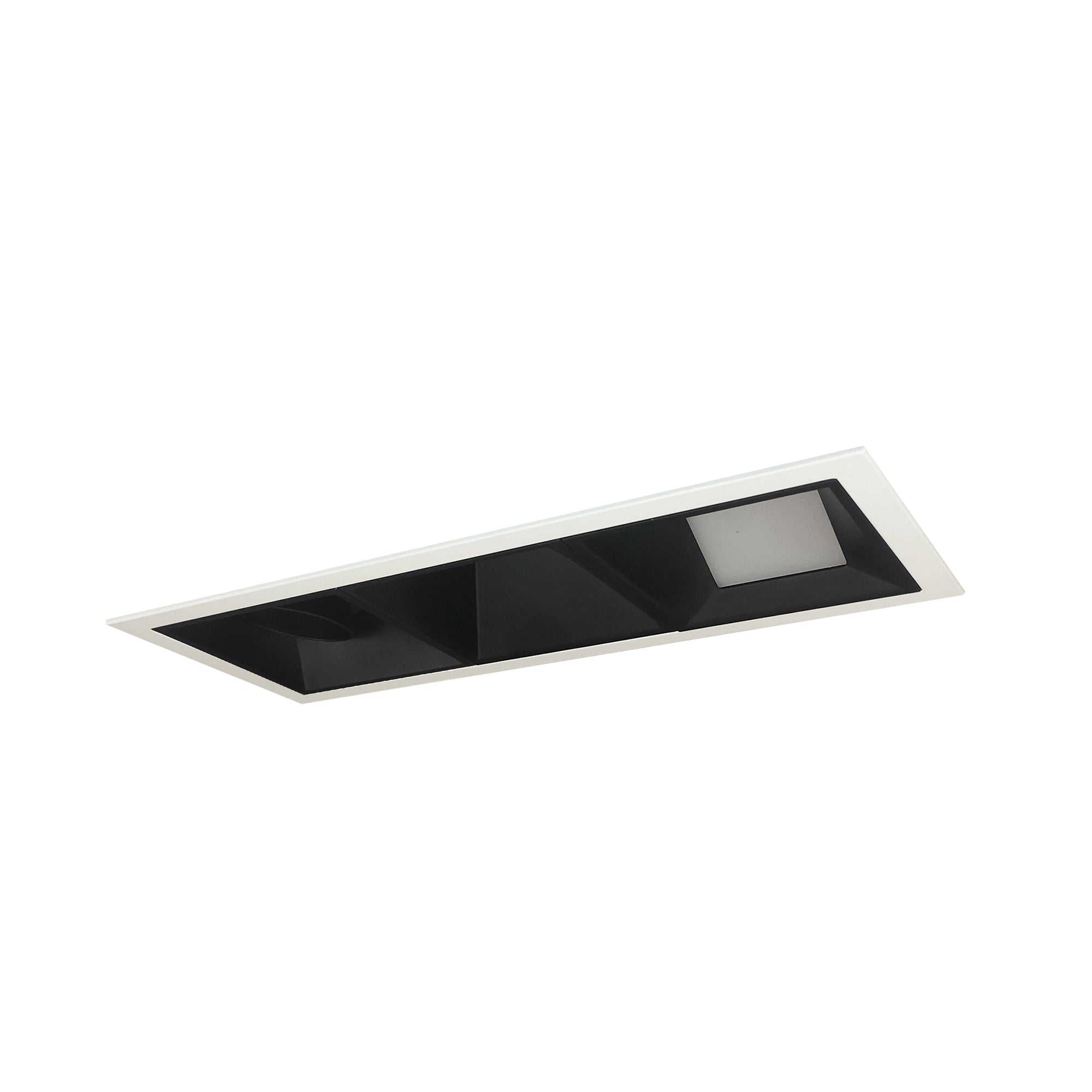 Nora Lighting NMIOT-13-MPW-AWW-CDX-10-B - Recessed - Iolite MLS 3-Head Trim Kit, MPW Flange, Comfort Dim, 800lm, Black Adj. Snoot/Wall Wash Trims