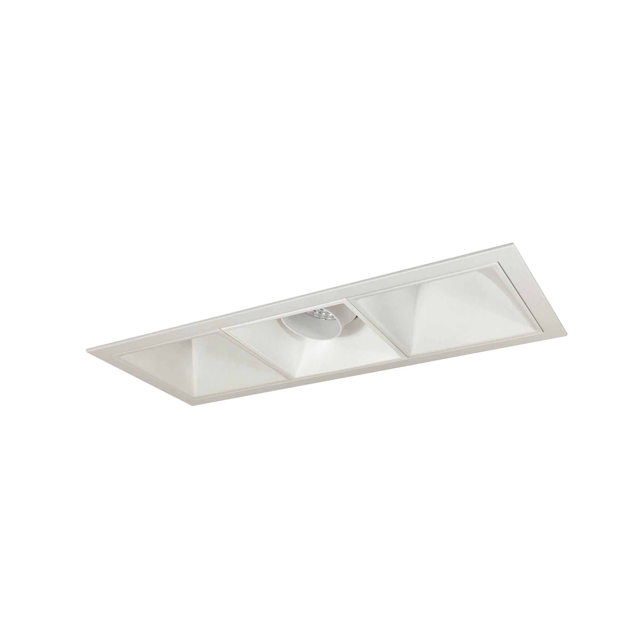 Nora Lighting NMIOT-13-MPW-AWW-CDX-10-MPW - Recessed - Iolite MLS 3-Head Trim Kit, MPW Flange, Comfort Dim, 800lm, MPW Adj. Snoot/Wall Wash Trims