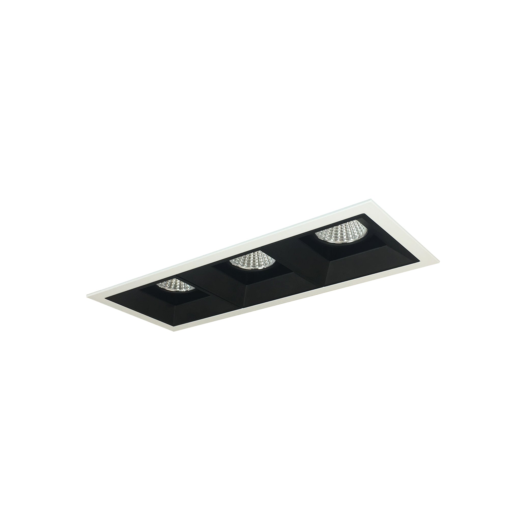 Nora Lighting NMIOT-13-MPW-FFF-35X-10-B - Recessed - Iolite MLS 3-Head Trim Kit, MPW Flange, 3500K, 1000lm, Black Fixed Downlt. Trims