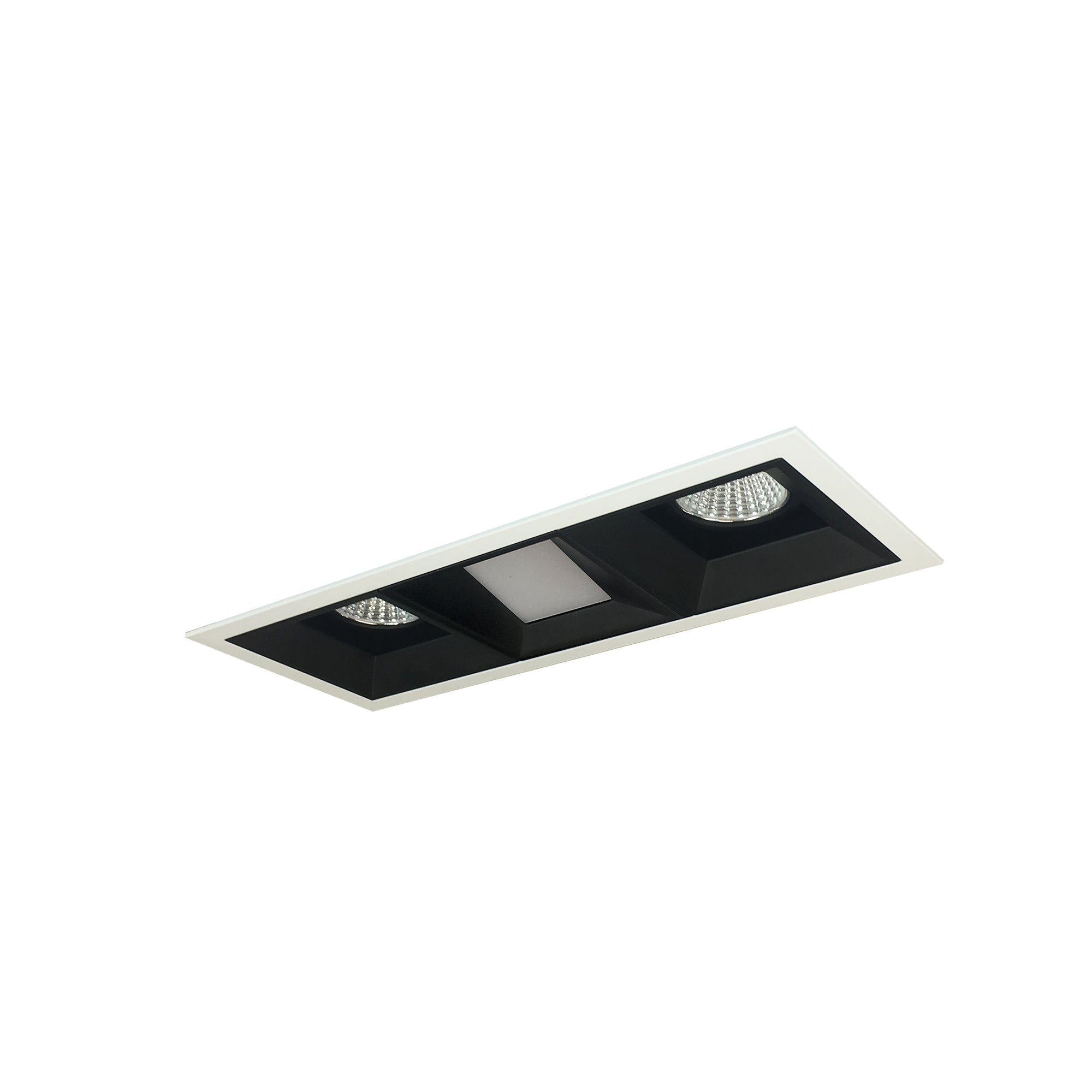 Nora Lighting NMIOT-13-MPW-FFW-CDX-10-B - Recessed - Iolite MLS 3-Head Trim Kit, MPW Flange, Comfort Dim, 800lm, Black Fixed Downlt./Wall Wash Trims