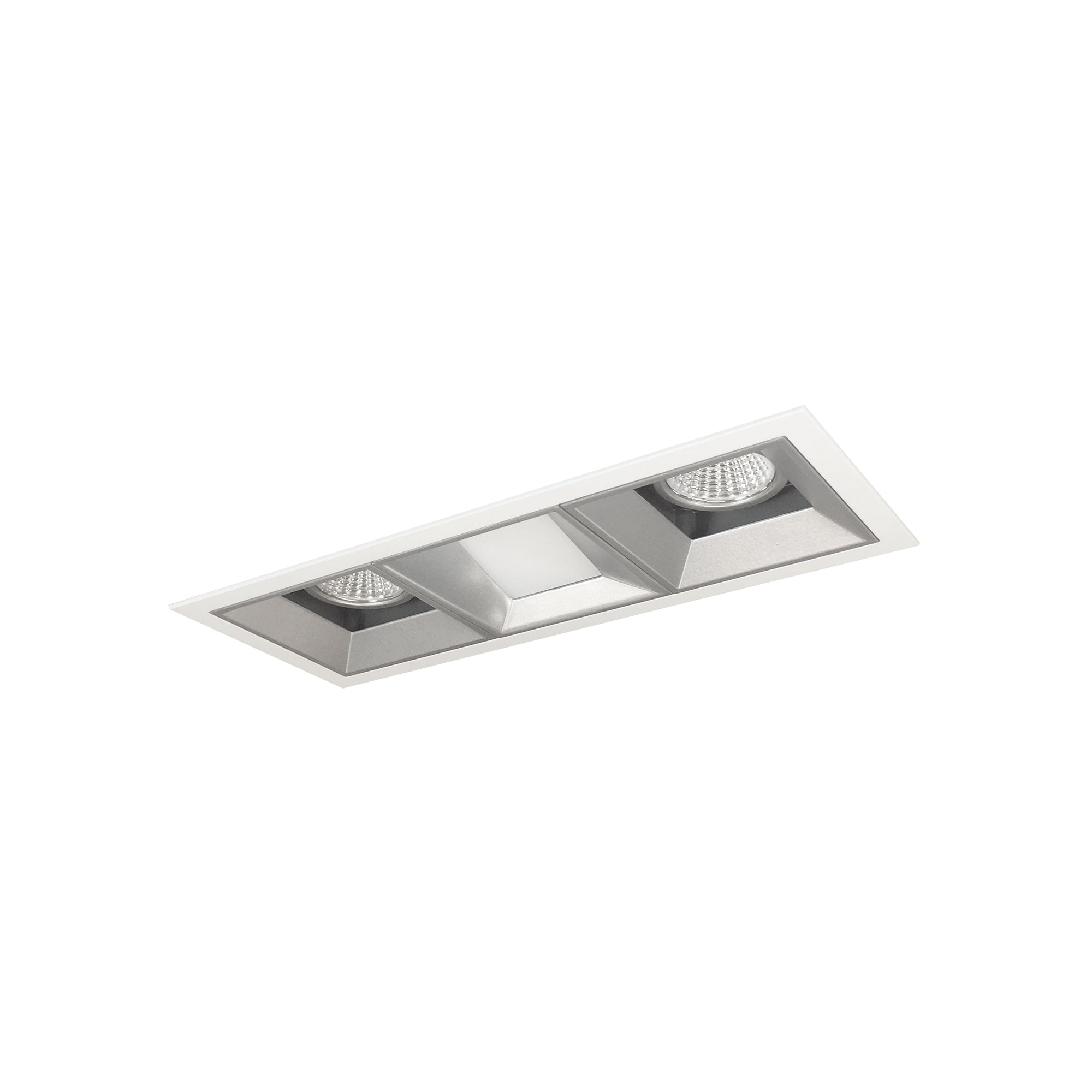 Nora Lighting NMIOT-13-MPW-FFW-40X-10-HZ - Recessed - Iolite MLS 3-Head Trim Kit, MPW Flange, 4000K, 1000lm, Haze Fixed Downlt./Wall Wash Trims