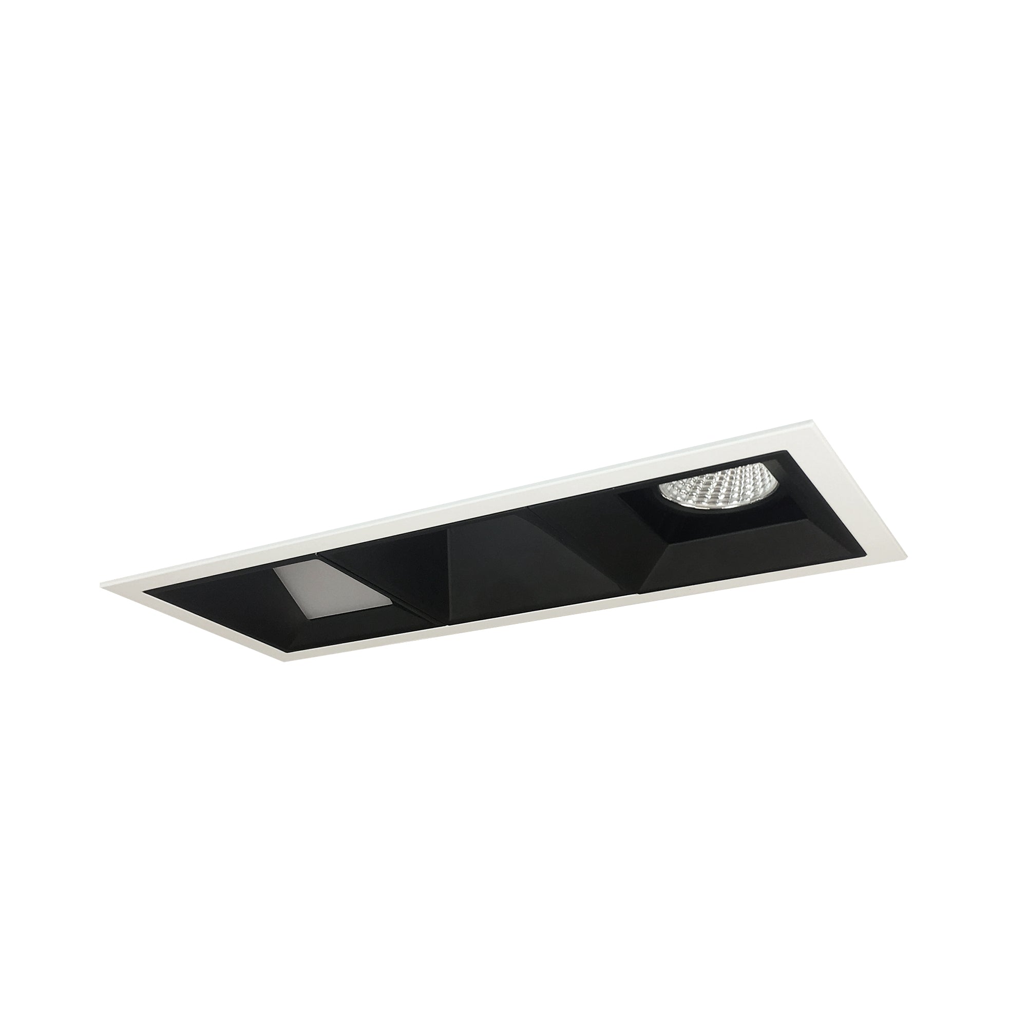 Nora Lighting NMIOT-13-MPW-FWW-CDX-10-B - Recessed - Iolite MLS 3-Head Trim Kit, MPW Flange, Comfort Dim, 800lm, Black Fixed Downlt./Wall Wash Trims