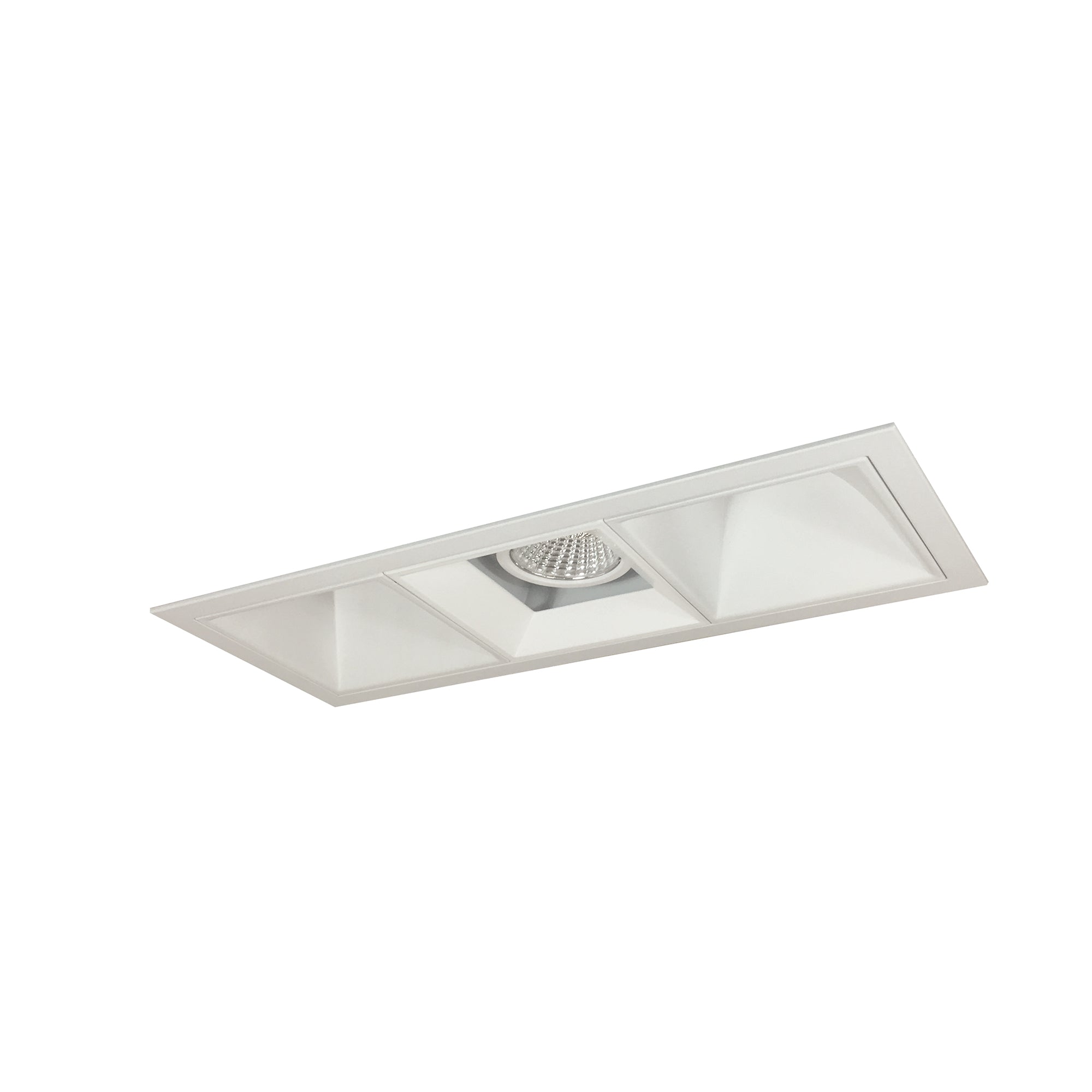 Nora Lighting NMIOT-13-MPW-FWW-35X-10-MPW - Recessed - Iolite MLS 3-Head Trim Kit, MPW Flange, 3500K, 1000lm, MPW Fixed Downlt./Wall Wash Trims
