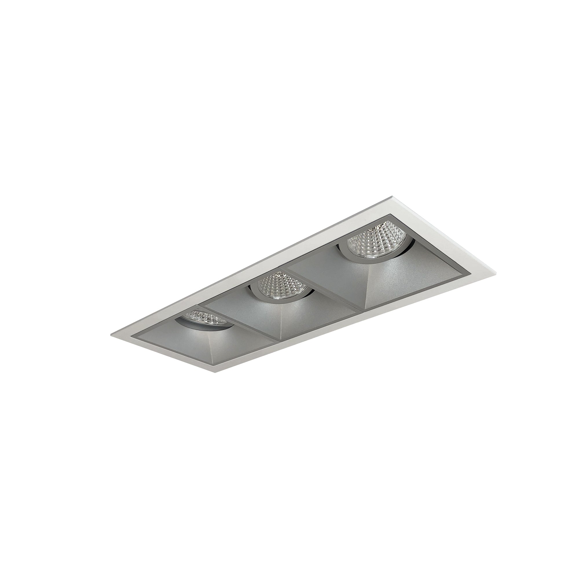 Nora Lighting NMIOT-13-MPW-GGG-30X-10-HZ - Recessed - Iolite MLS 3-Head Trim Set, MPW Flange, 3000K, 1000lm, Haze Adj. Gimbal Trims