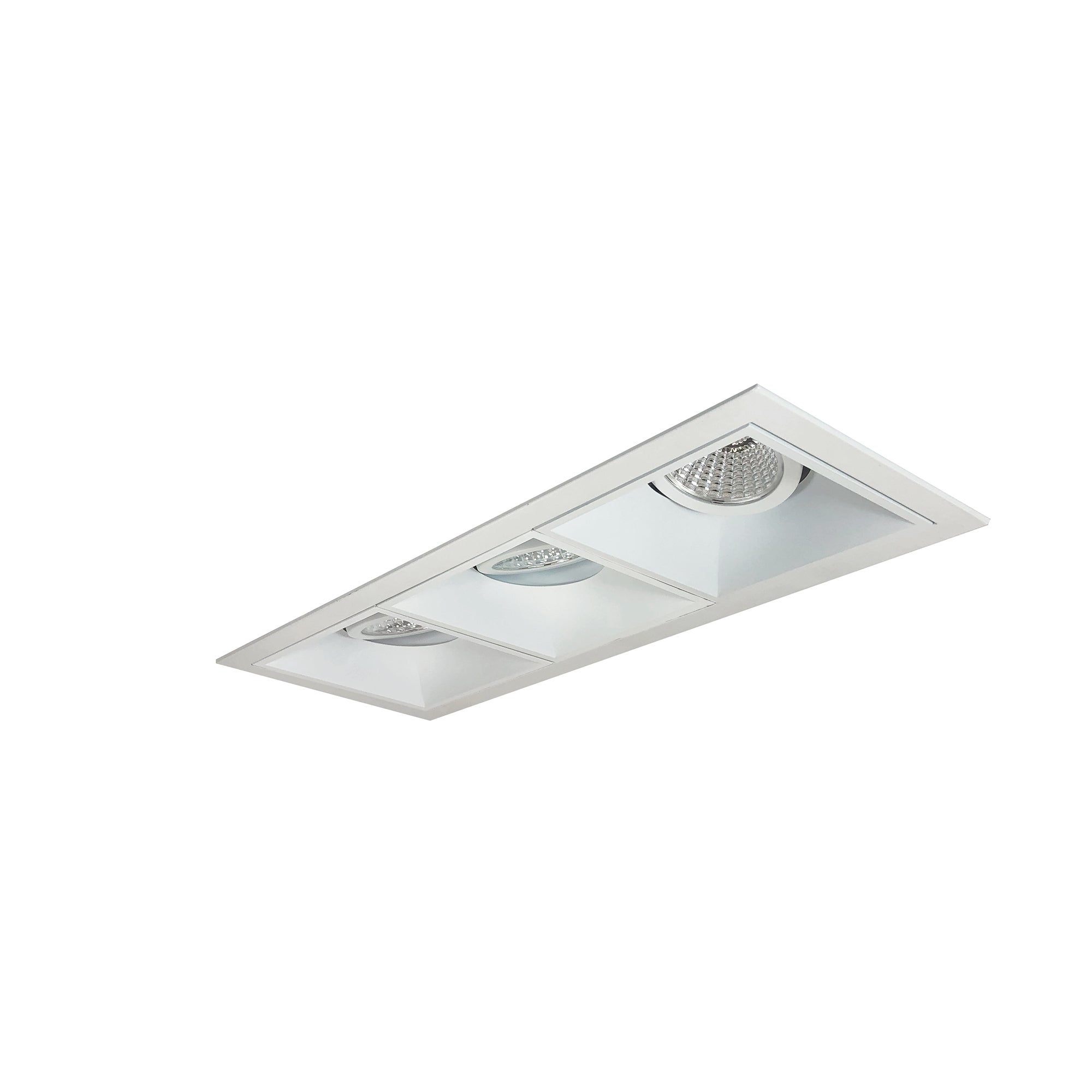 Nora Lighting NMIOT-13-MPW-GGG-40X-10-MPW - Recessed - Iolite MLS 3-Head Trim Set, MPW Flange, 4000K, 1000lm, MPW Adj. Gimbal Trims