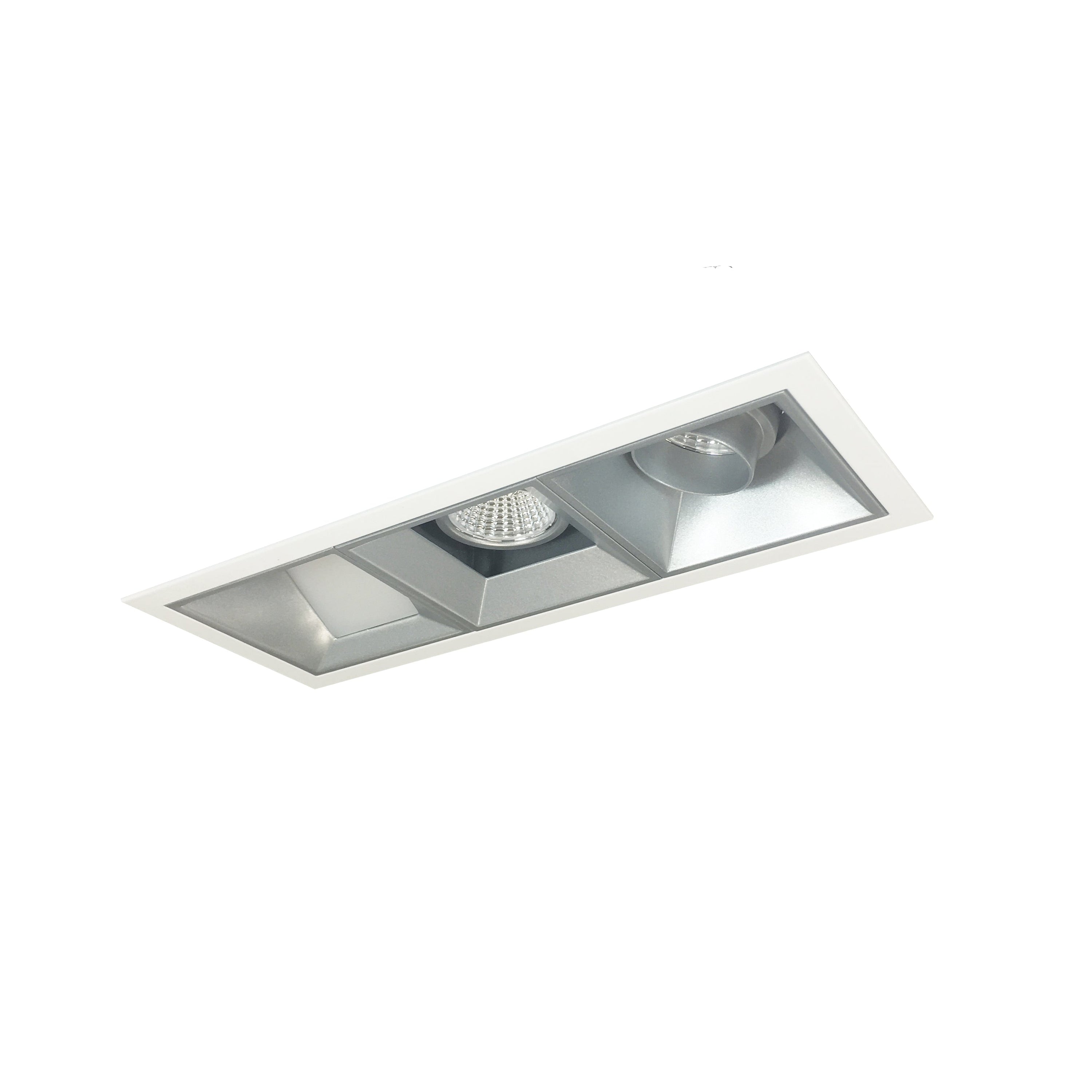 Nora Lighting NMIOT-13-MPW-WWW-30X-10-HZ - Recessed - Iolite MLS 3-Head Trim Kit, MPW Flange, 3000K, 1000lm, Haze Wall Wash Trims