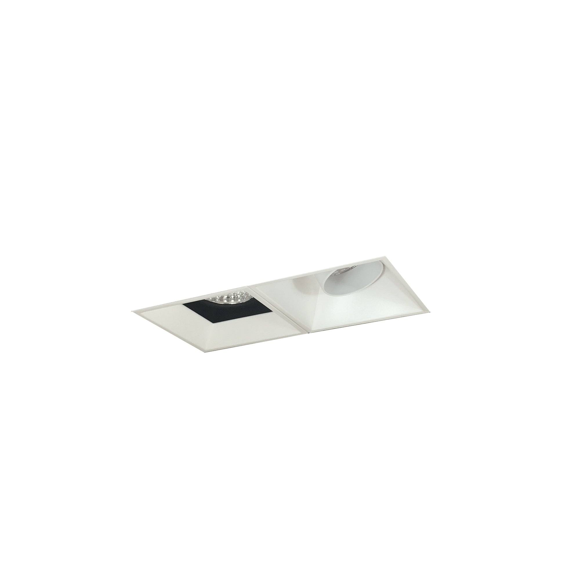 Nora Lighting NMIOTL-12-NF-AF-40X-10-BMPW - Recessed - Iolite MLS 2-Head Trimless Reflector Kit, 4000K, 1000lm, Black/MPW Adj. Snoot/Fixed Downlt. Trims