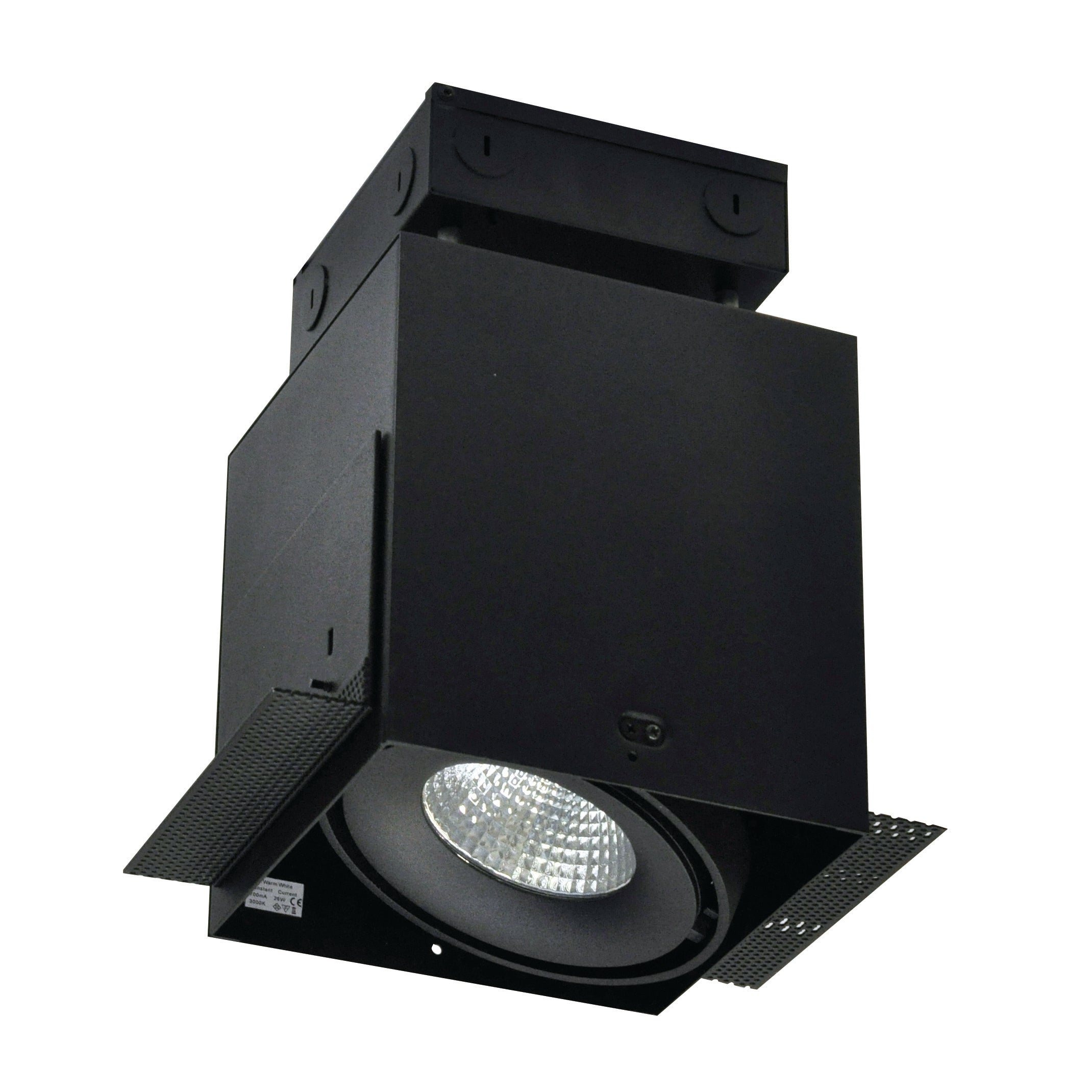Nora Lighting NMRTLG-11D6L1935B - Recessed - LED Trimless 1-Head MLS Housing, 30W / 2100lm per Head, 3500K, 32-Degrees Flood, Black, 120-277V 0-10V Dimming