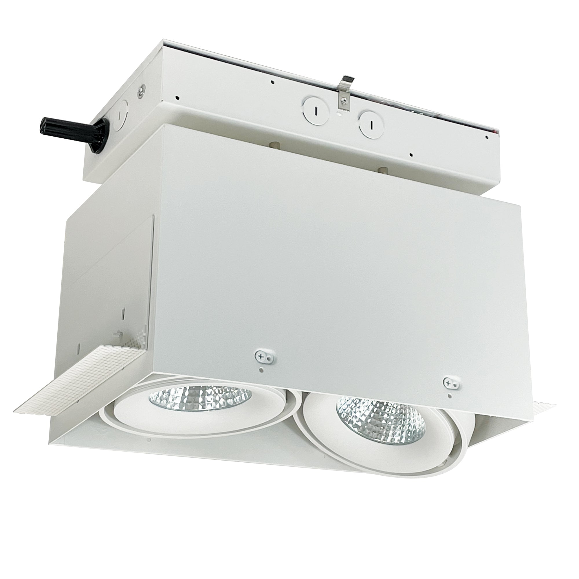 Nora Lighting NMRTLG-12D6L1927W - Recessed - LED Trimless 2-Head MLS Housing, 30W / 2100lm per Head, 2700K, 32-Degrees Flood, White, 120-277V 0-10V Dimming