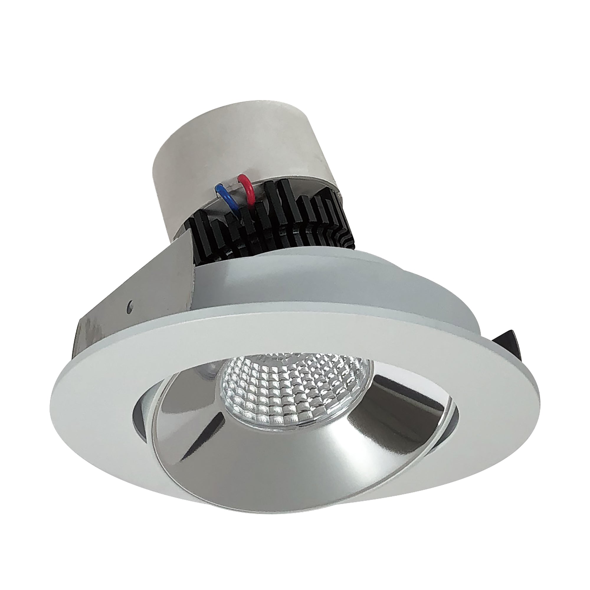 Nora Lighting NPR-4RCCDXCMPW - Recessed - 4 Inch Pearl LED Round Adjustable Cone Retrofit, 800lm / 12W, Comfort Dim, Specular Clear Reflector / Matte Powder White Flange