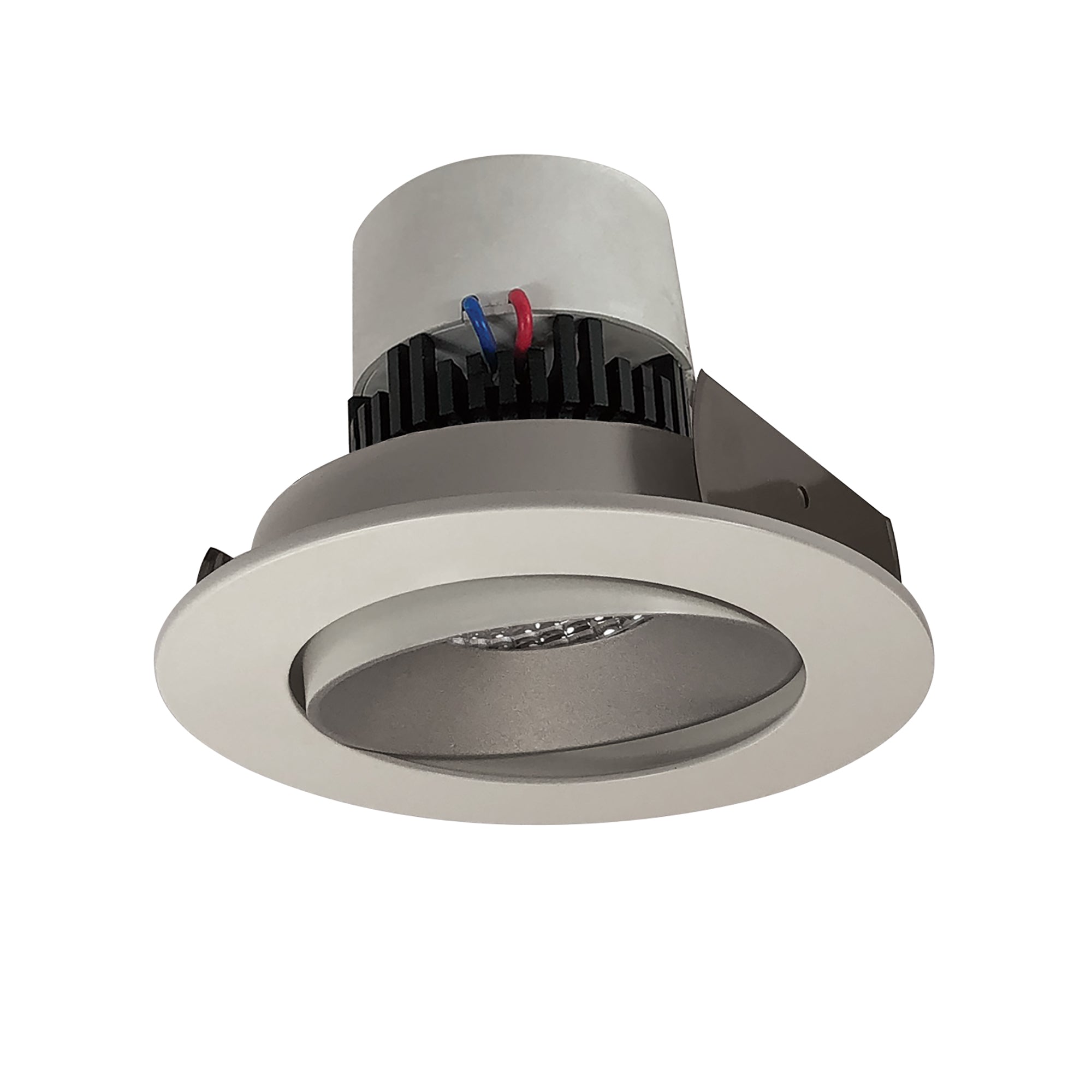 Nora Lighting NPR-4RC27XHW - Recessed - 4 Inch Pearl LED Round Adjustable Cone Retrofit, 1000lm / 12W, 2700K, Haze Reflector / White Flange
