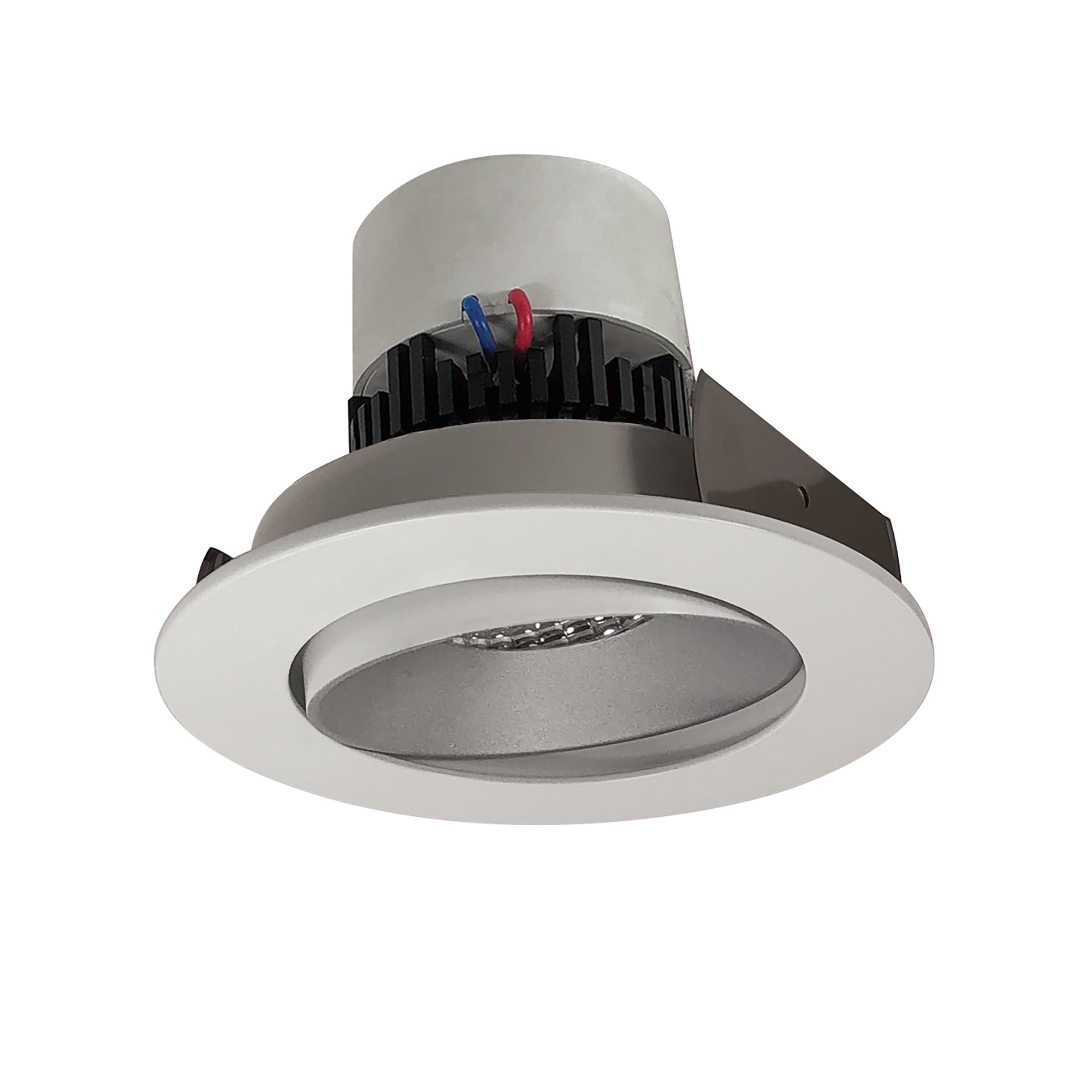 Nora Lighting NPR-4RC27XHZMPW - Recessed - 4 Inch Pearl LED Round Adjustable Cone Retrofit, 1000lm / 12W, 2700K, Haze Reflector / Matte Powder White Flange