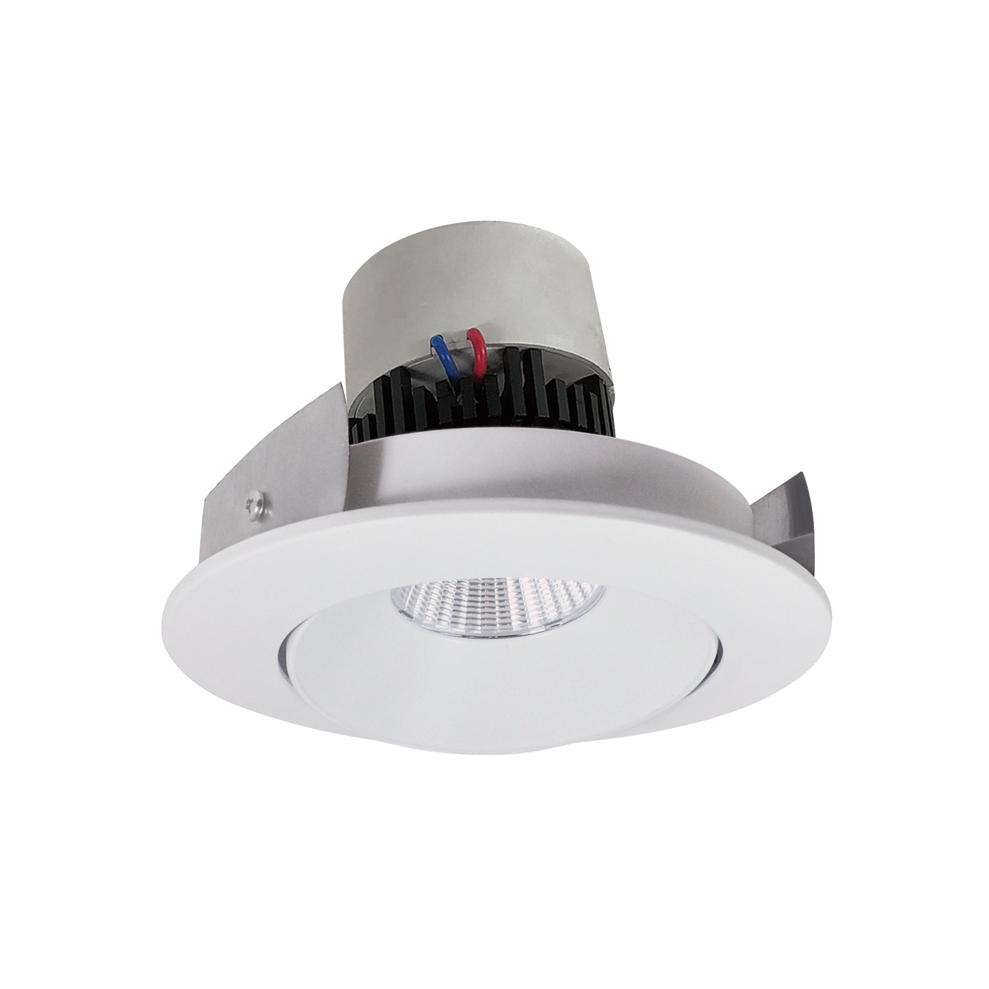 Nora Lighting NPR-4RC27XMPW - Recessed - 4 Inch Pearl LED Round Adjustable Cone Retrofit, 1000lm / 12W, 2700K, Matte Powder White Reflector / Matte Powder White Flange