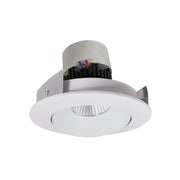 Nora Lighting NPR-4RCCDXMPW - Recessed - 4 Inch Pearl LED Round Adjustable Cone Retrofit, 800lm / 12W, Comfort Dim, Matte Powder White Reflector / Matte Powder White Flange