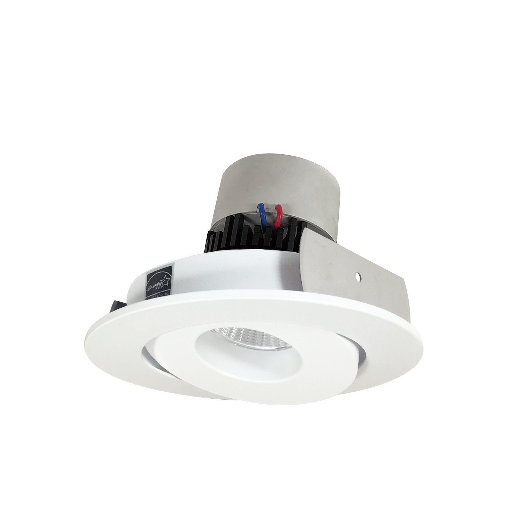 Nora Lighting NPR-4RG40XMPW - Recessed - 4 Inch Pearl LED Round Adjustable Gimbal Retrofit, 1000lm / 12W, 4000K, Matte Powder White Finish