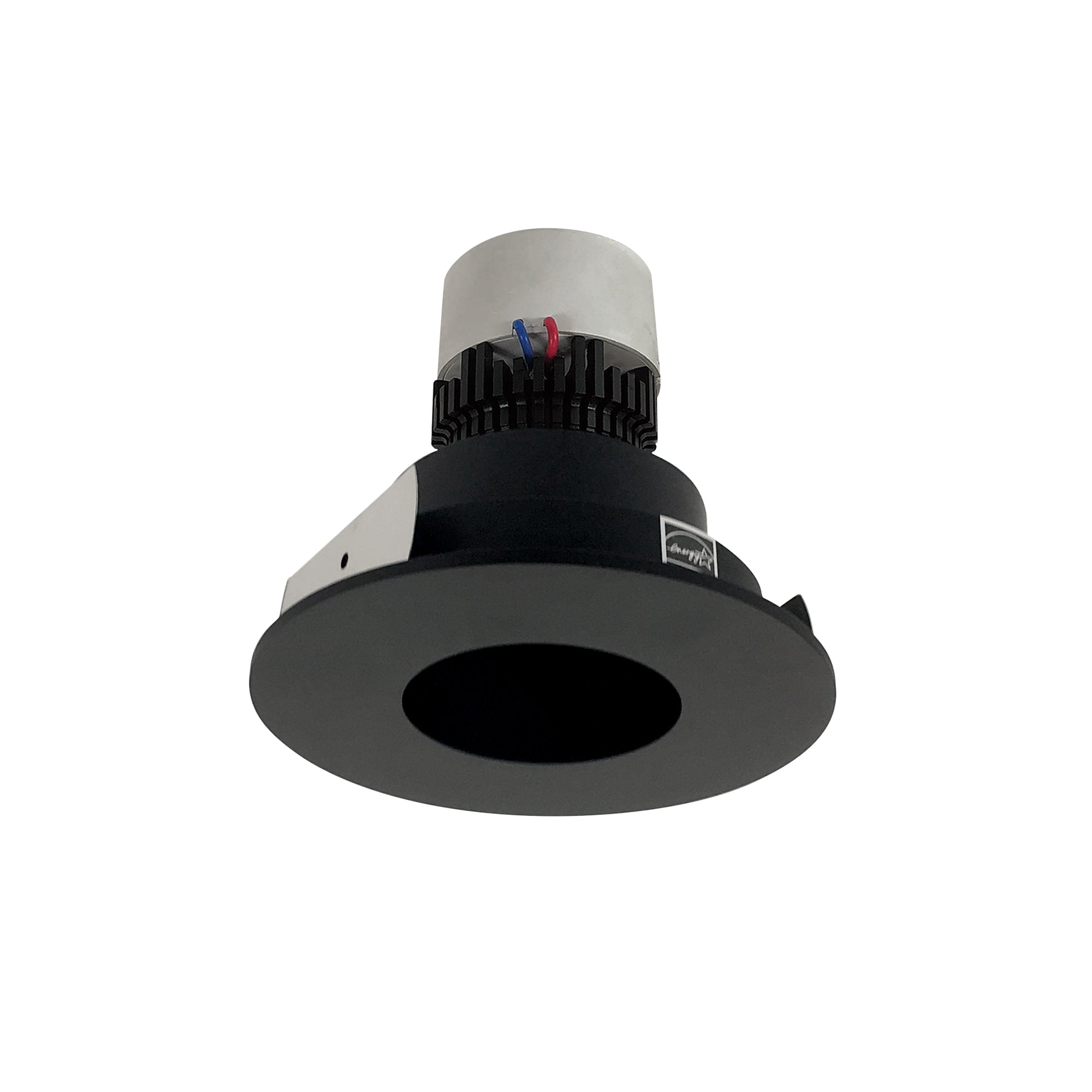 Nora Lighting NPR-4RPH27XBB - Recessed - 4 Inch Pearl LED Round Pinhole Retrofit, 1000lm / 12W, 2700K, Black Pinhole / Black Flange