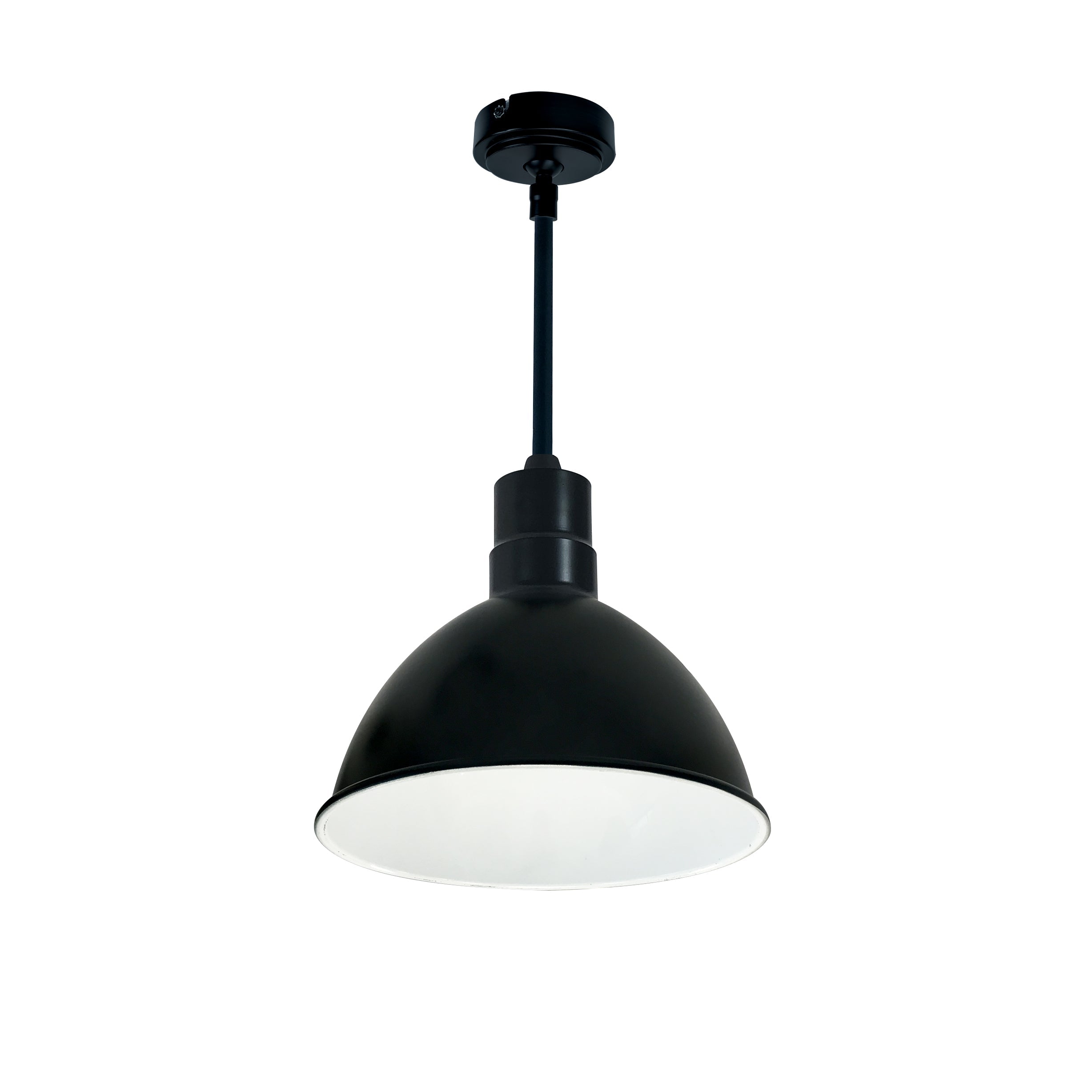 Nora Lighting NRLM-10ST3030BWLE4/36 - Recessed - 10 Inch RLM 36 Inch Stem Mounted LED Shade, 3000lm, 3000K, Black/White, 120V 0-10V/Triac/ELV & 277V 0-10V Dimming