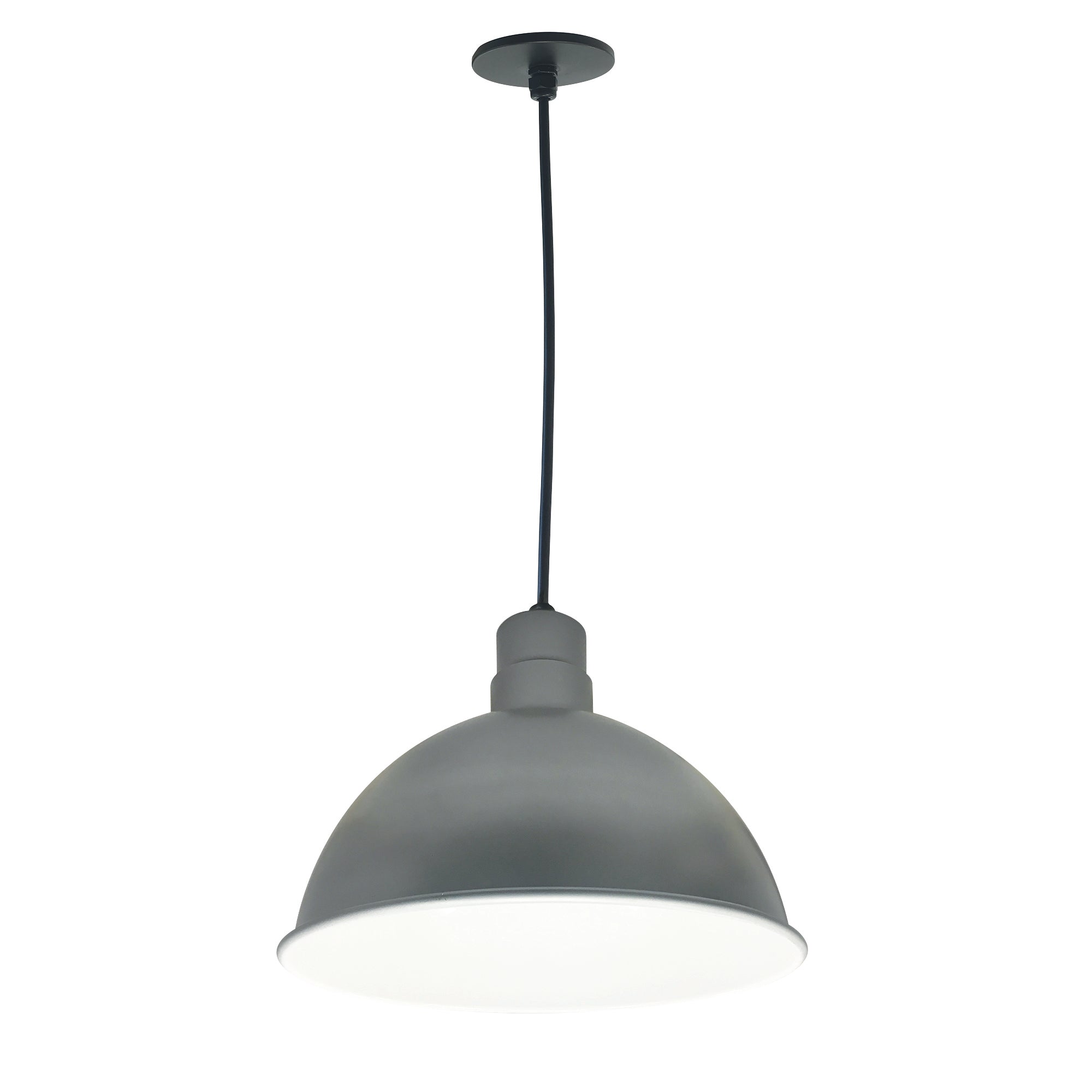 Nora Lighting NRLM-16C3835GMWLE4 - Recessed - 16 Inch RLM LED Shade, 3800lm, 3500K, Gun Metal/White, 120V 0-10V/Triac/ELV & 277V 0-10V Dimming