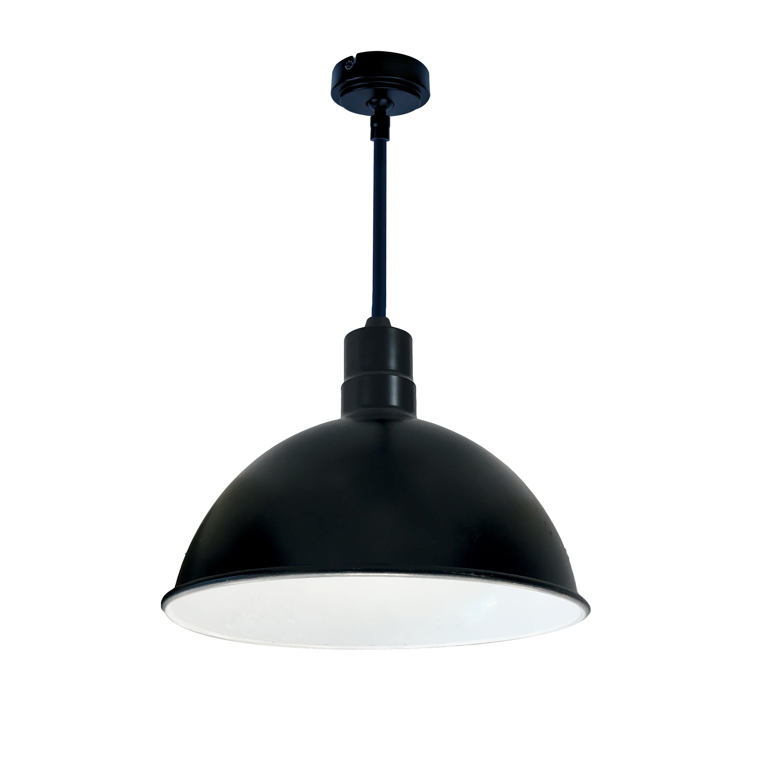 Nora Lighting NRLM-16ST2540BWLE4/72 - Recessed - 16 Inch RLM 72 Inch Stem Mounted LED Shade, 2500lm, 4000K, Black/White, 120V 0-10V/Triac/ELV & 277V 0-10V Dimming