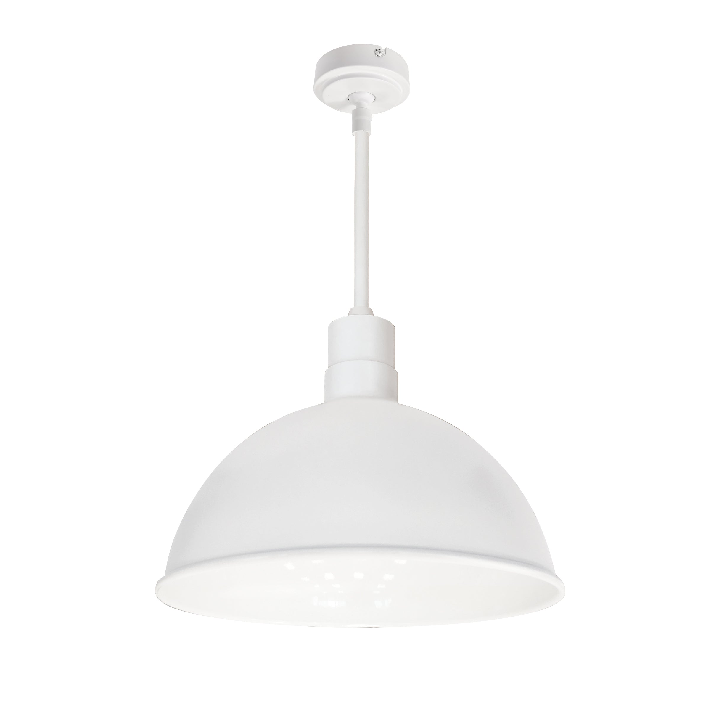 Nora Lighting NRLM-16ST2540WWLE4/72 - Recessed - 16 Inch RLM 72 Inch Stem Mounted LED Shade, 2500lm, 4000K, White, 120V 0-10V/Triac/ELV & 277V 0-10V Dimming