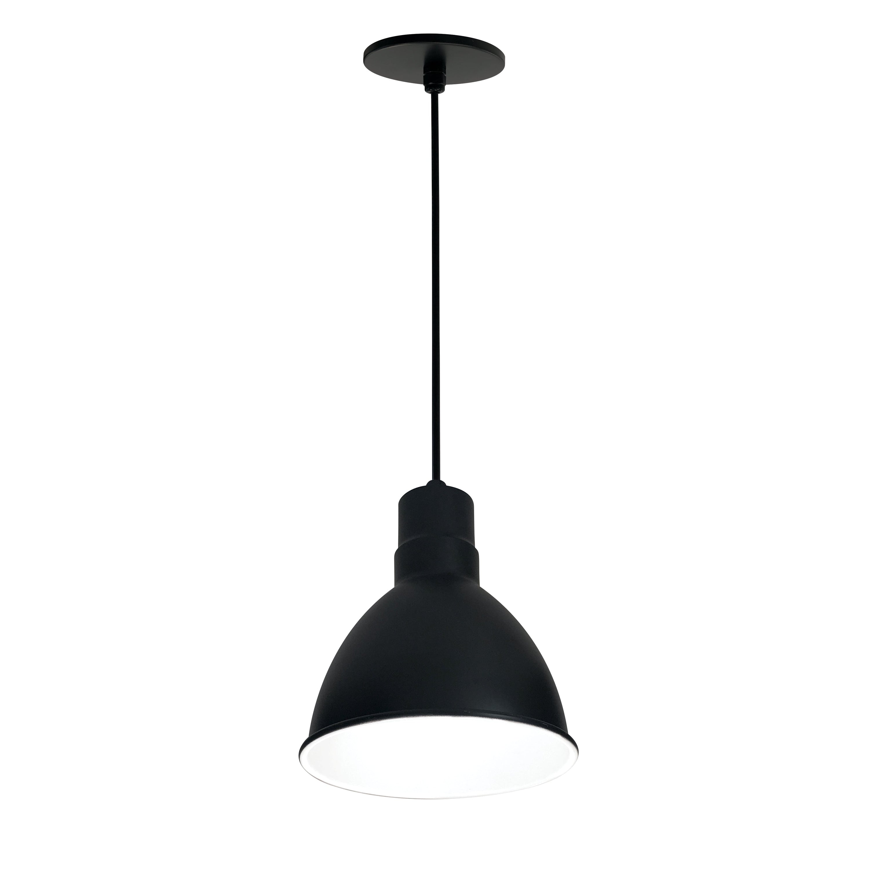 Nora Lighting NRLM-8C1830BWLE4 - Recessed - 8 Inch RLM LED Shade, 2200lm, 3000K, Black/White, 120V 0-10V/Triac/ELV & 277V 0-10V Dimming