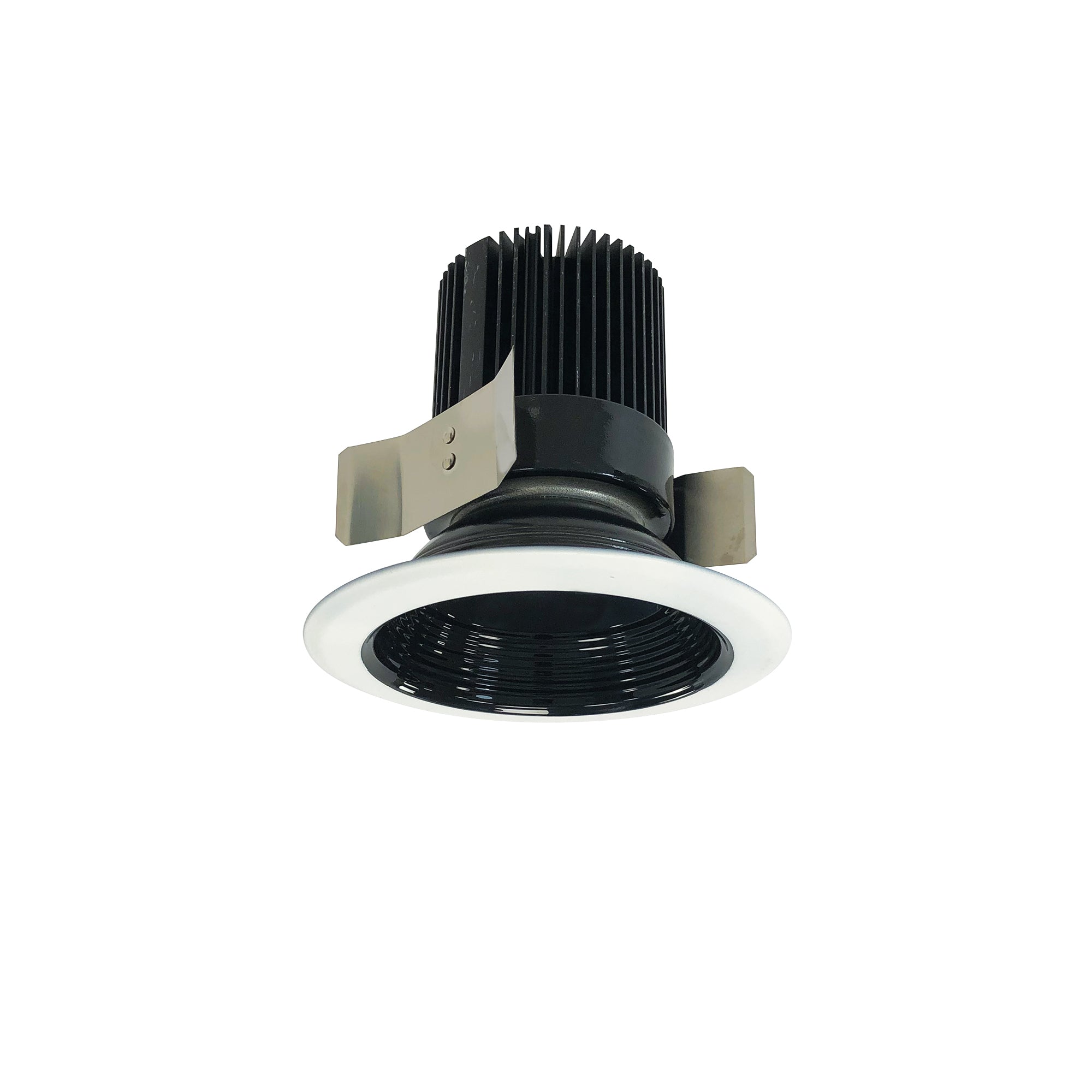 Nora Lighting NRM2-512L2535MBW - Recessed - 5 Inch Marquise II Round Baffle Trim, 55-Degrees Narrow Flood, 2500lm, 3500K, Black/White