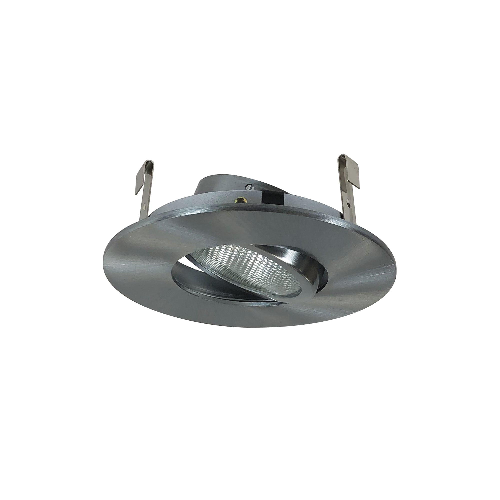 Nora Lighting NS-12N - Recessed - 4 Inch Surface Adjustable Gimbal w/ Metal Trim, Natural Metal