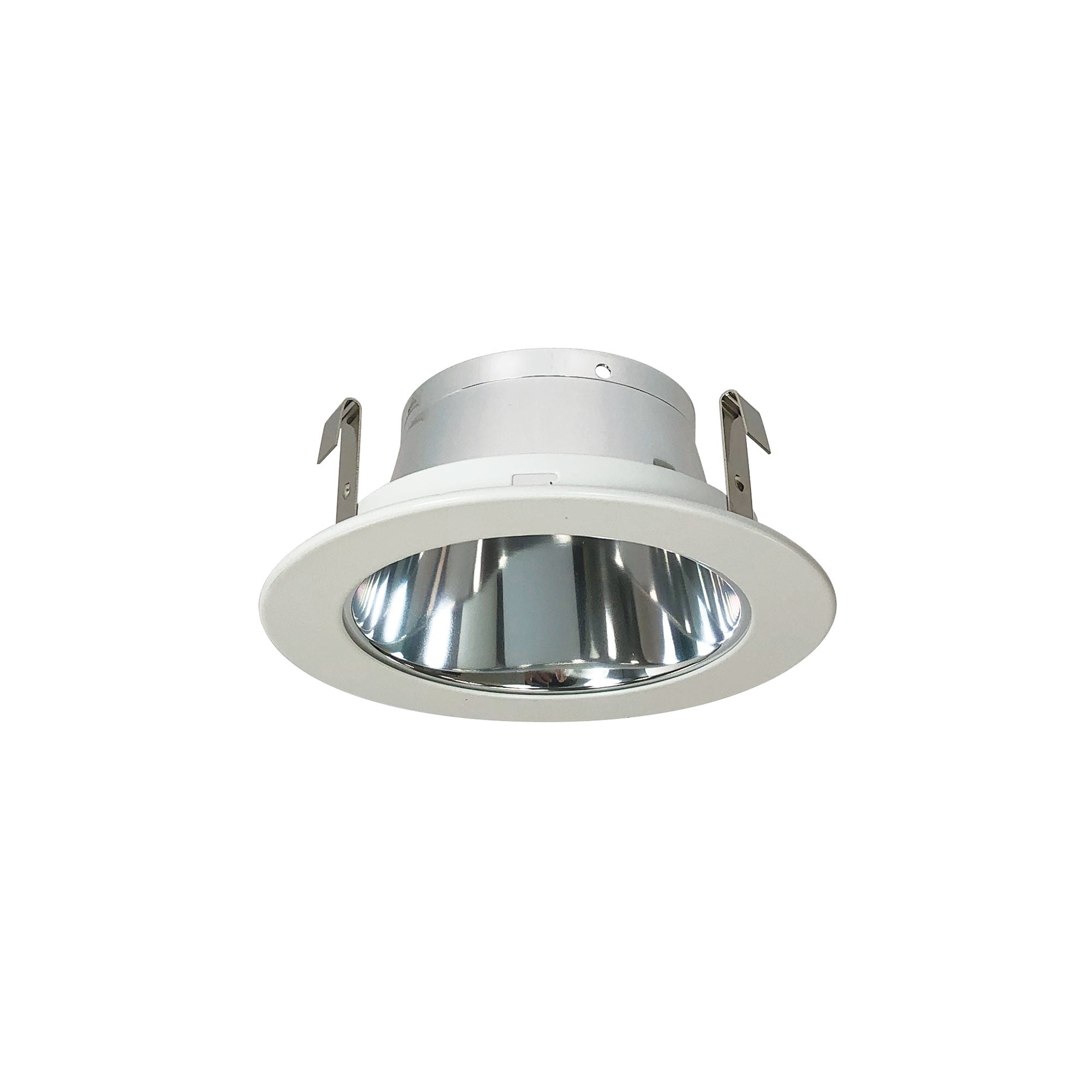 Nora Lighting NS-44 - Recessed - 4 Inch Specular Clear Reflector Trim w/ White Metal Ring