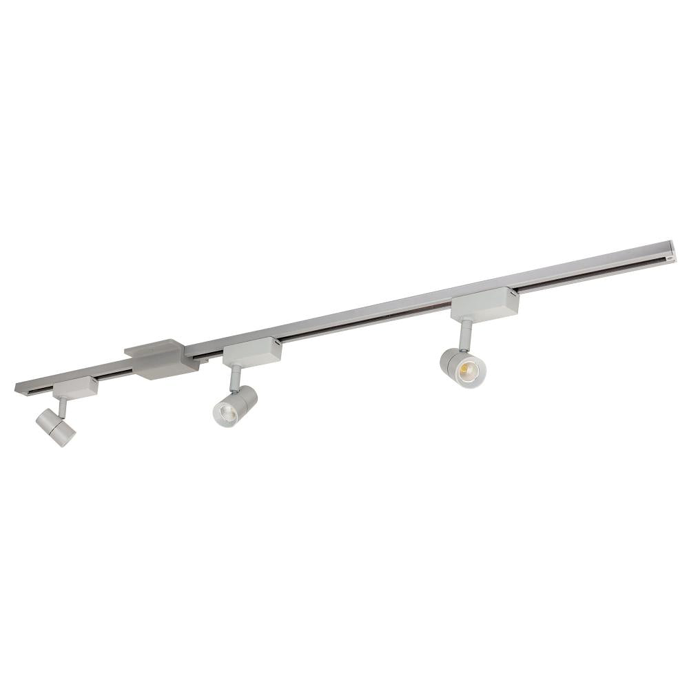 Nora Lighting NTLE-85027S 4-ft Track Pack with (3) Aiden 800lm LED 80+ CRI 2700K Track Heads, Silver